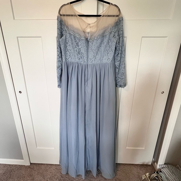 Off-The-Shoulder Lace Azazie Formal Dress - Picture 2 of 6